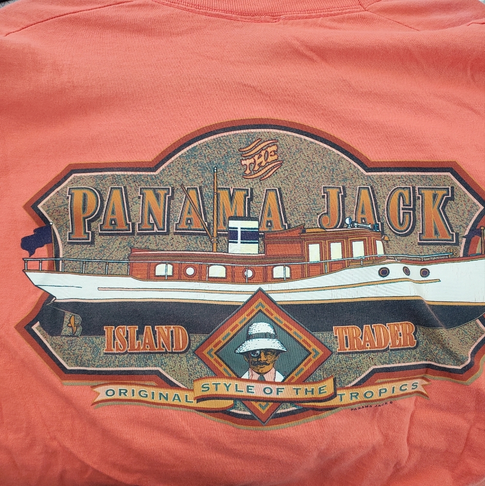 VINTAGE PANAMA JACK Island Trader T-Shirt Orange Men's Size XL